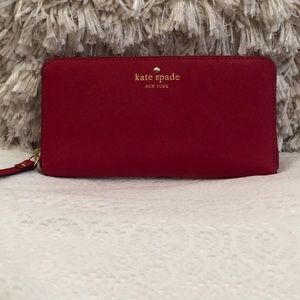 Kate spade red wallet clutch